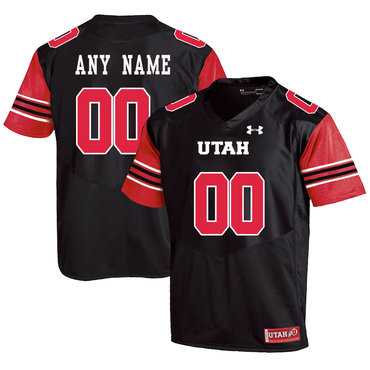 Mens Utah Utes Black Customized College Football Jersey